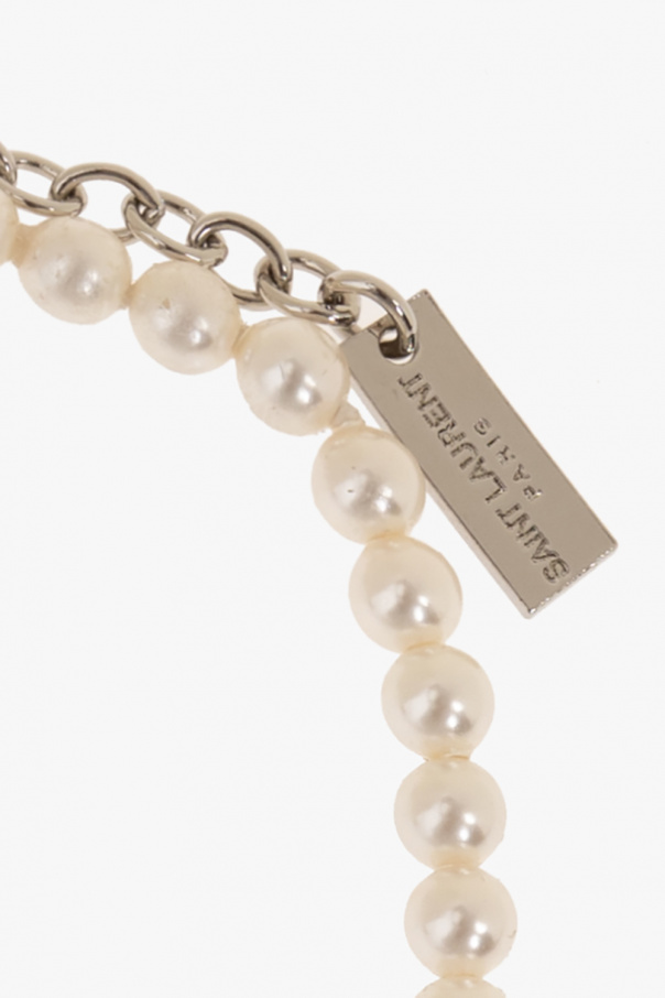 Cream Bracelet with glass pearls Saint Laurent - Vitkac Canada